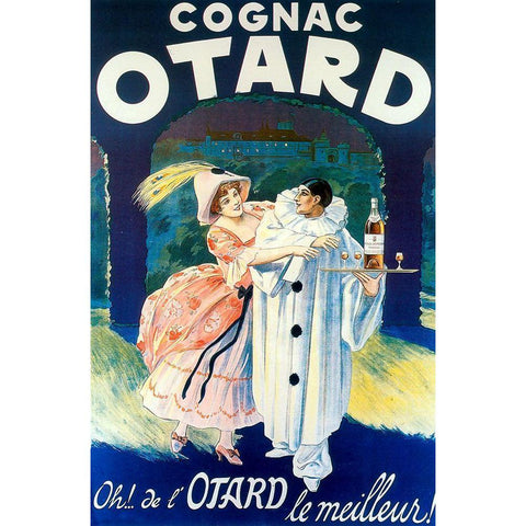 Cognac Otard White Modern Wood Framed Art Print by Vintage Apple Collection