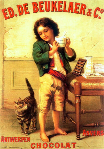 Ed De Beukelaer Chocolate Antwerpen White Modern Wood Framed Art Print with Double Matting by Vintage Apple Collection