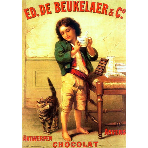 Ed De Beukelaer Chocolate Antwerpen Black Modern Wood Framed Art Print with Double Matting by Vintage Apple Collection