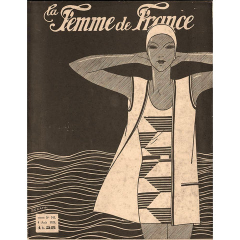 Femme De France White Modern Wood Framed Art Print by Vintage Apple Collection