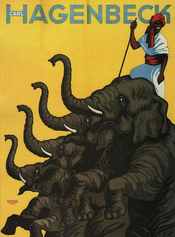 Hagenbeck Black Ornate Wood Framed Art Print with Double Matting by Vintage Apple Collection