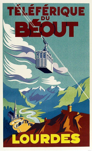 Lourdes Black Ornate Wood Framed Art Print with Double Matting by Vintage Apple Collection