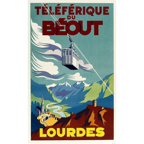 Lourdes Black Modern Wood Framed Art Print by Vintage Apple Collection