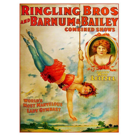 Miss Lietzel Barnum Bailey Black Modern Wood Framed Art Print with Double Matting by Vintage Apple Collection