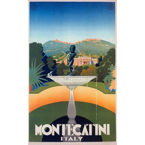 Montecatini White Modern Wood Framed Art Print by Vintage Apple Collection