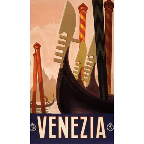 Venezia Black Modern Wood Framed Art Print with Double Matting by Vintage Apple Collection