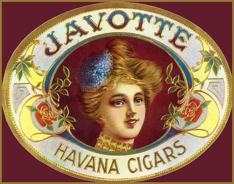 Vintage Adv Javotte Havana Cigars White Modern Wood Framed Art Print with Double Matting by Vintage Apple Collection