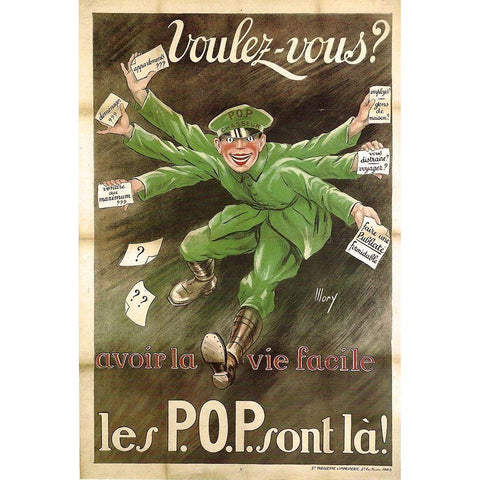 La Vie Facile Gold Ornate Wood Framed Art Print with Double Matting by Vintage Apple Collection