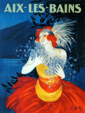 aix les bains White Modern Wood Framed Art Print with Double Matting by Vintage Apple Collection