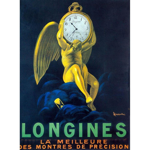 longines Gold Ornate Wood Framed Art Print with Double Matting by Vintage Apple Collection