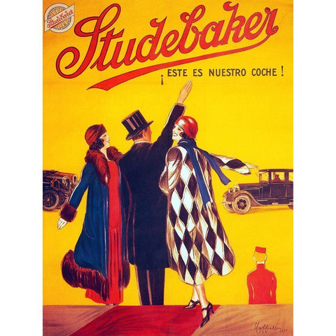 studebaker White Modern Wood Framed Art Print by Vintage Apple Collection