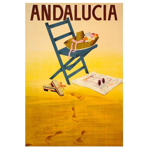 Andalucia Travel Poster White Modern Wood Framed Art Print by Vintage Apple Collection