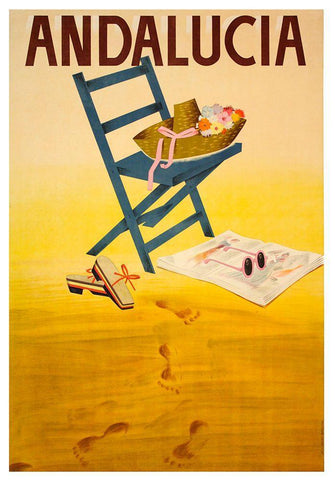 Andalucia Travel Poster White Modern Wood Framed Art Print with Double Matting by Vintage Apple Collection