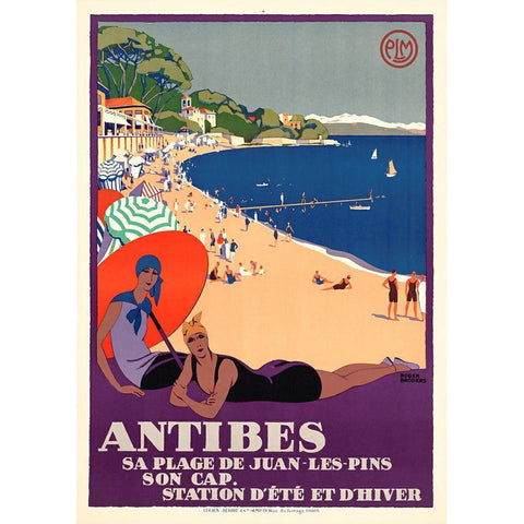 Antibes White Modern Wood Framed Art Print by Vintage Apple Collection