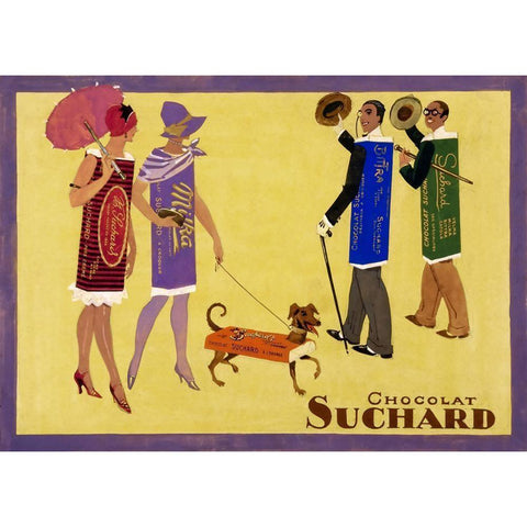 Candy People Chocolat Suchard White Modern Wood Framed Art Print by Vintage Apple Collection