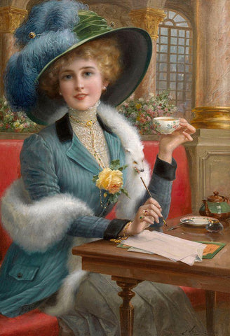 Emile Vernon - Toparis With Love White Modern Wood Framed Art Print with Double Matting by Vintage Apple Collection