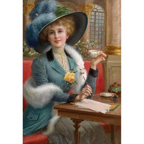 Emile Vernon - Toparis With Love White Modern Wood Framed Art Print by Vintage Apple Collection