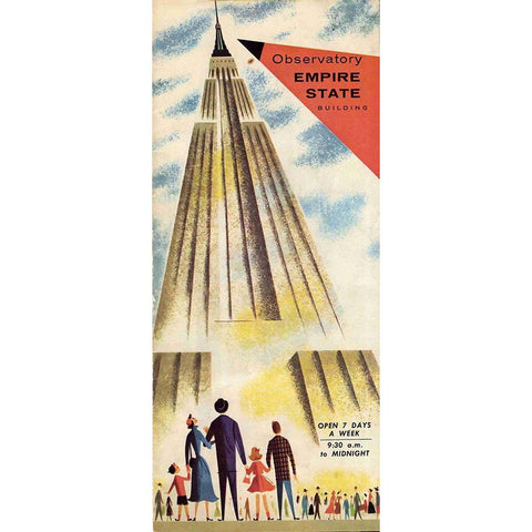 Empire State Black Modern Wood Framed Art Print with Double Matting by Vintage Apple Collection