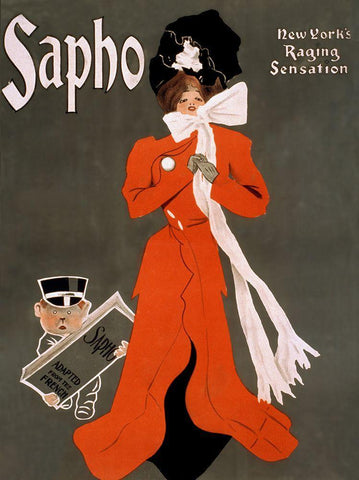 Ent Sapho Black Ornate Wood Framed Art Print with Double Matting by Vintage Apple Collection