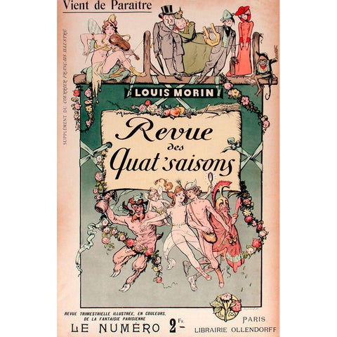 Four Seasons Revue 1895 Black Modern Wood Framed Art Print with Double Matting by Vintage Apple Collection