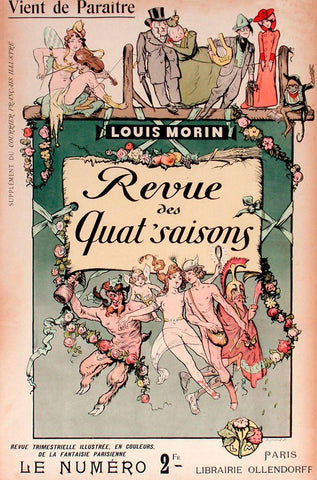 Four Seasons Revue 1895 Black Ornate Wood Framed Art Print with Double Matting by Vintage Apple Collection