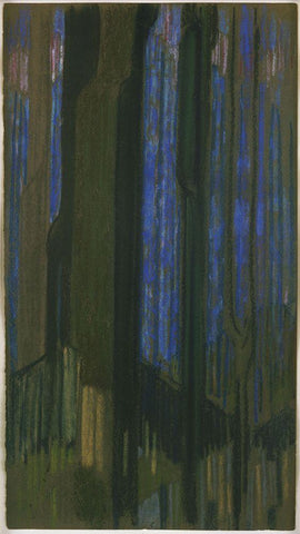 Frantisek Kupka - Study In Verticals Black Ornate Wood Framed Art Print with Double Matting by Vintage Apple Collection