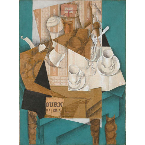 Juan Gris - Breakfast White Modern Wood Framed Art Print by Vintage Apple Collection