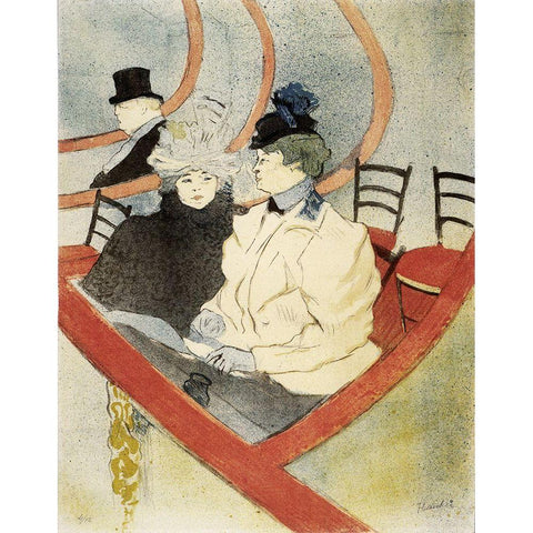 Lautrec - The Grand Lounge Black Modern Wood Framed Art Print with Double Matting by Vintage Apple Collection