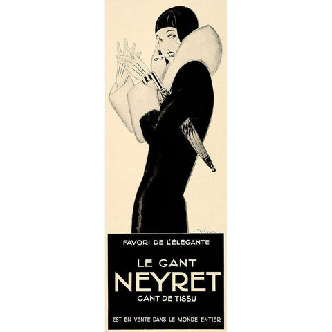 Le Gant Neyret White Modern Wood Framed Art Print by Vintage Apple Collection