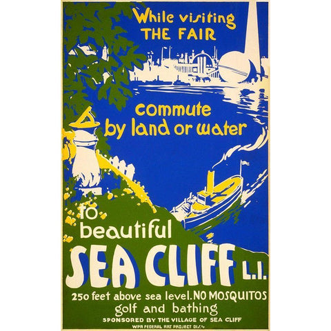 Sea Cliff White Modern Wood Framed Art Print by Vintage Apple Collection