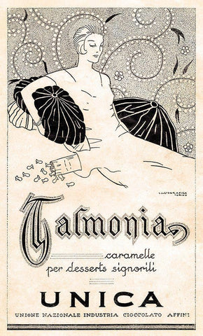 Talmonia Desserts Italy Black Modern Wood Framed Art Print by Vintage Apple Collection