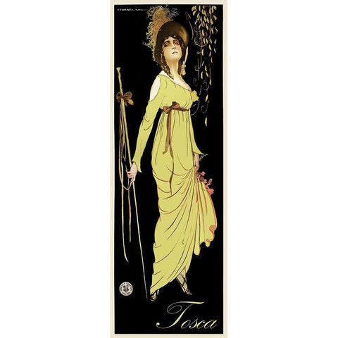 Tosca Archival 1918 Rare Black Modern Wood Framed Art Print with Double Matting by Vintage Apple Collection