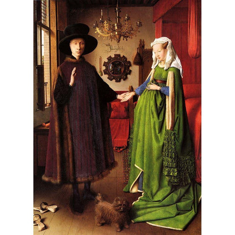 Van Eyck - The Wedding Black Modern Wood Framed Art Print with Double Matting by Vintage Apple Collection