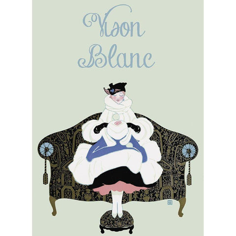 Vison Blanc Black Modern Wood Framed Art Print with Double Matting by Vintage Apple Collection