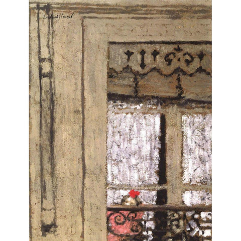 Vuillard - Child At Window Gold Ornate Wood Framed Art Print with Double Matting by Vintage Apple Collection