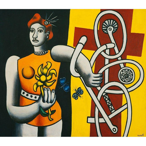 Fernand LÃ©ger - Big Julie White Modern Wood Framed Art Print by Vintage Apple Collection