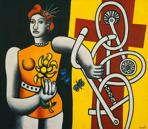 Fernand LÃ©ger - Big Julie Black Ornate Wood Framed Art Print with Double Matting by Vintage Apple Collection