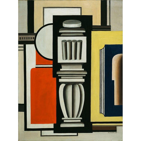 Fernand LÃ©ger - The Baluster White Modern Wood Framed Art Print by Vintage Apple Collection