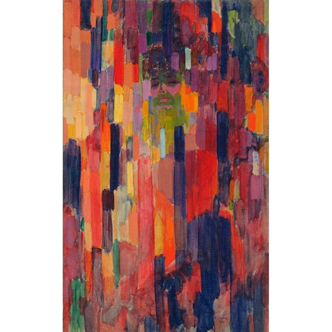 FrantiÅ¡ek Kupka - Mme Kupka among Verticals Gold Ornate Wood Framed Art Print with Double Matting by Vintage Apple Collection