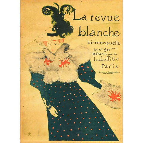 Henri De Toulouse-Lautrec - La Revue Blanche White Modern Wood Framed Art Print by Vintage Apple Collection