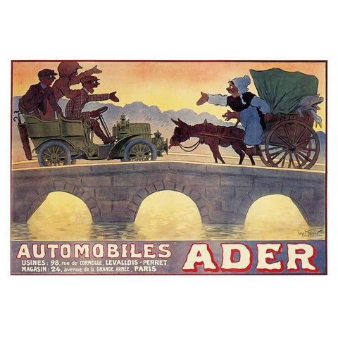 Ader Auto 1903 Gold Ornate Wood Framed Art Print with Double Matting by Vintage Apple Collection