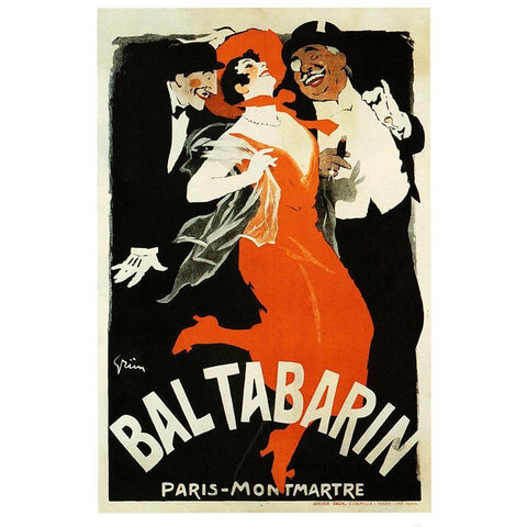 Bal Tabarin 1904 Black Modern Wood Framed Art Print with Double Matting by Vintage Apple Collection