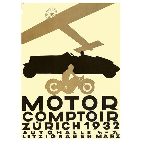 Zurich Cars Black Modern Wood Framed Art Print with Double Matting by Vintage Apple Collection