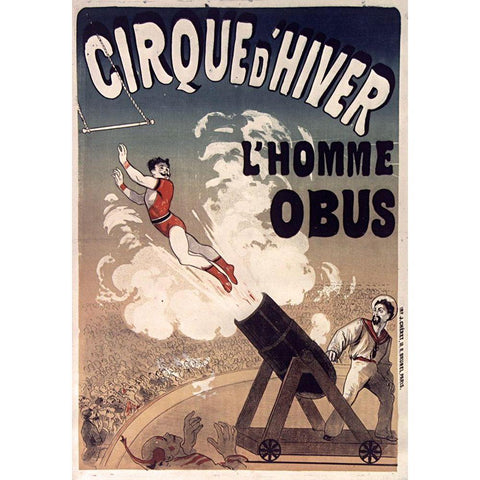 Cirque De Hiver Black Modern Wood Framed Art Print with Double Matting by Vintage Apple Collection