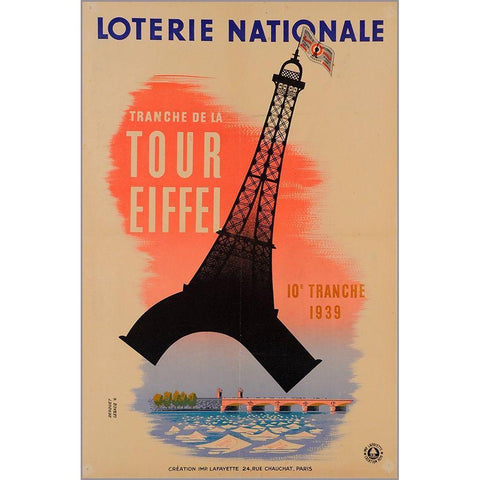 Loterie Nationale Black Modern Wood Framed Art Print by Vintage Apple Collection