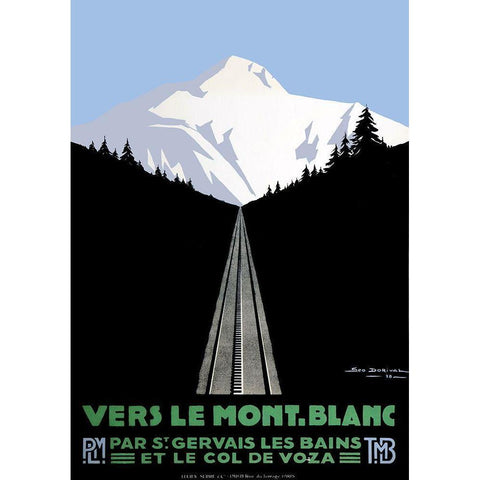 Mont Blanc Swiss Alps Black Modern Wood Framed Art Print by Vintage Apple Collection