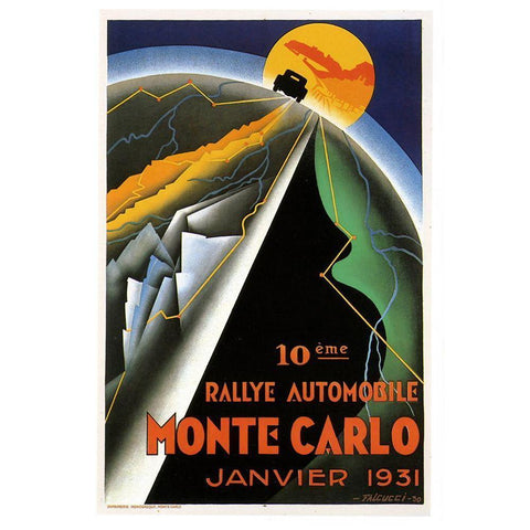 Monte Carlo Black Modern Wood Framed Art Print by Vintage Apple Collection