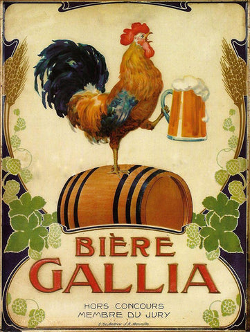 Biere Gallia White Modern Wood Framed Art Print with Double Matting by Vintage Apple Collection