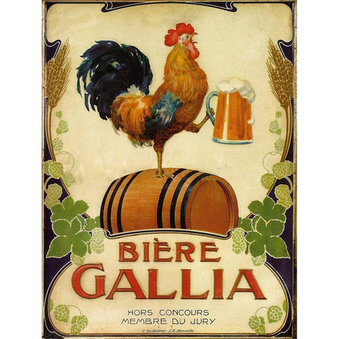 Biere Gallia White Modern Wood Framed Art Print by Vintage Apple Collection