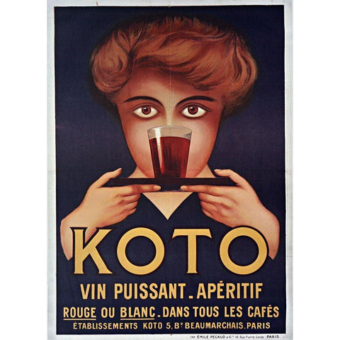 Koto Black Modern Wood Framed Art Print with Double Matting by Vintage Apple Collection